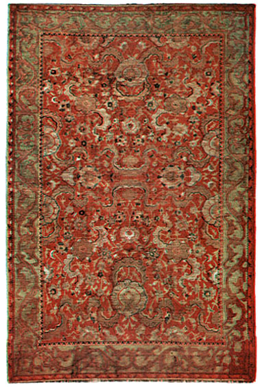 Image of 17th Century brocaded Silk Persian carpet