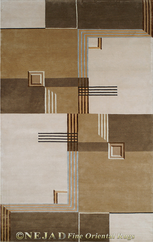 Architectural Elements Ivory/Brown - Nejad Casual Contemporary Rug
 << Click Rug to Go Back 