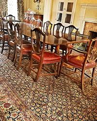 Antique Fereghan Sarouk Rug in Philly Dining Room