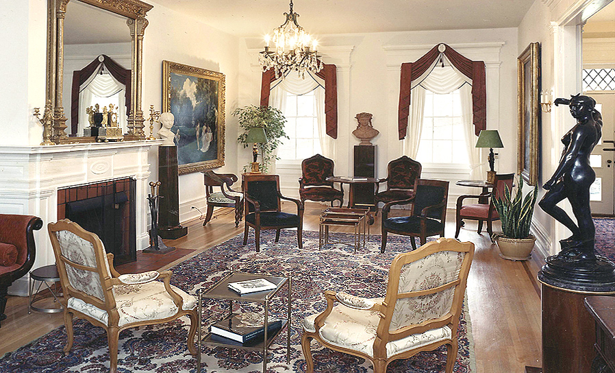 Antique oriental carpet in Bucks County estate home