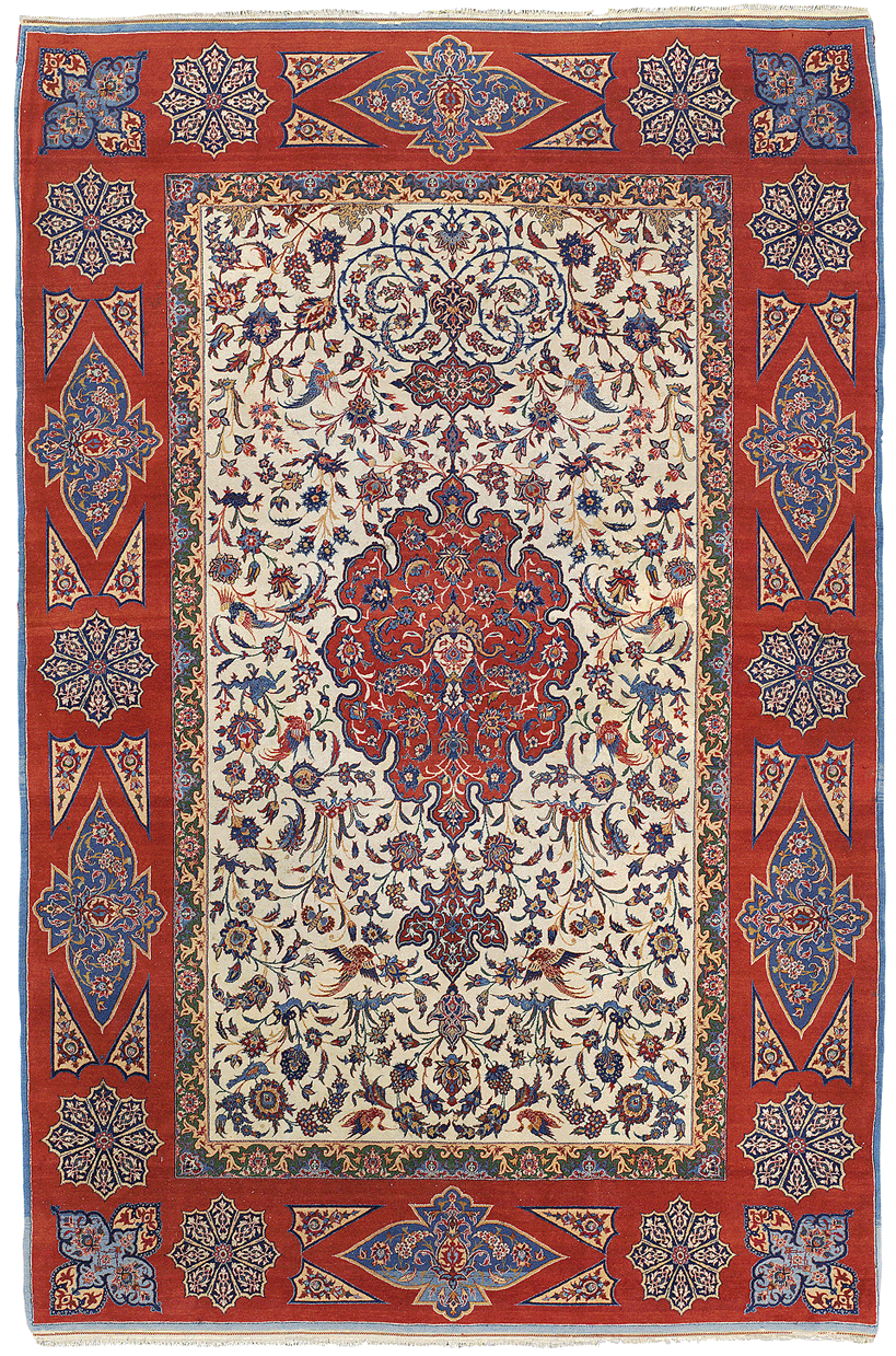 Iranian Carpet, Blue Rugs, Esfahan Carpets