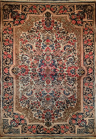 Antique Persian Kerman Lavar Rug c. 1920