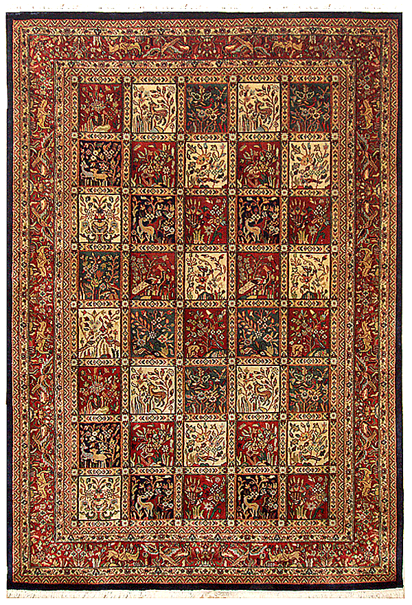 colorful Bakhtiari rug in room setting