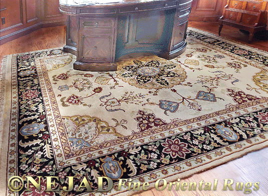 Office Desk on M022GOBK Signature Tabriz rug