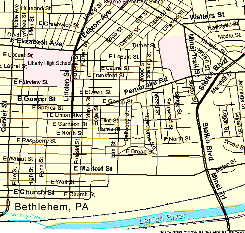 Map of Bethlehem