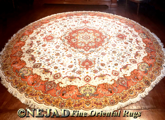 10 ft Tabriz round rug rug