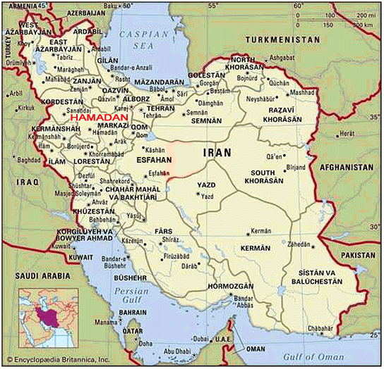 Map of Nain, Iran