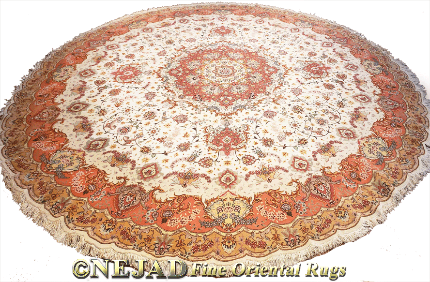 persian Tabriz round rug