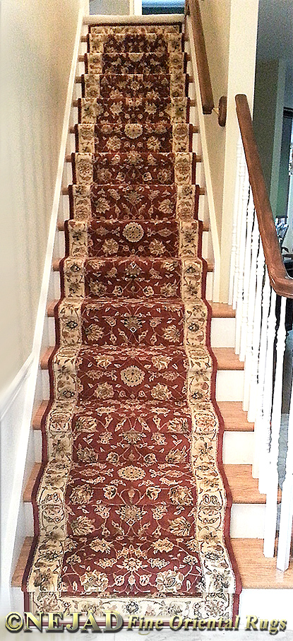 Nejad Rugs staircase runner installation in Newtown, Bucks County PA