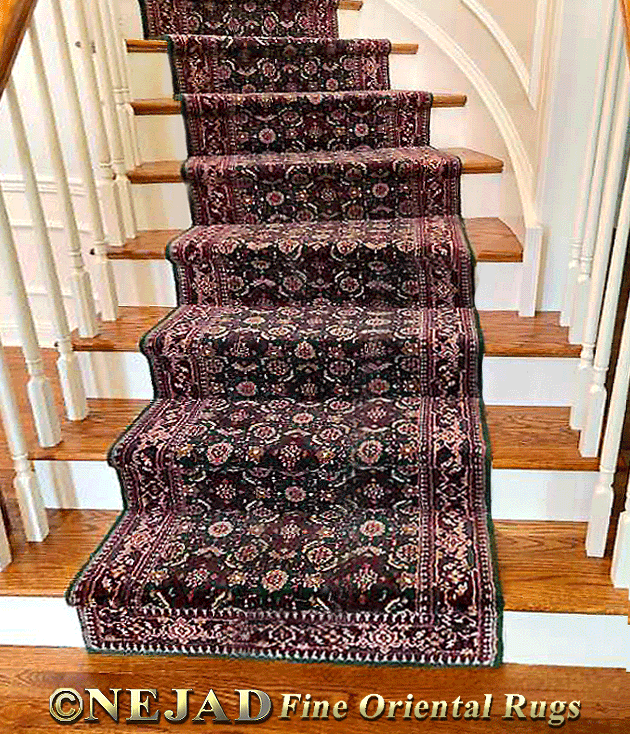 Nejad Rugs staircase runner installation in Bucks County PA