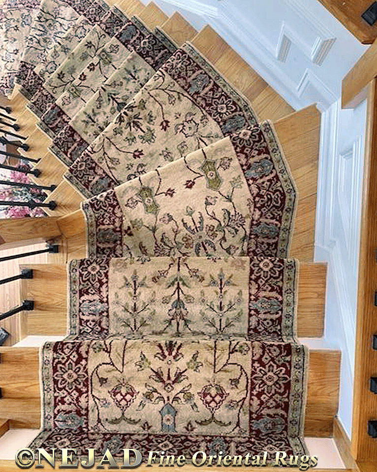Nejad Rugs staircase runner installation in Newtown, Bucks County PA