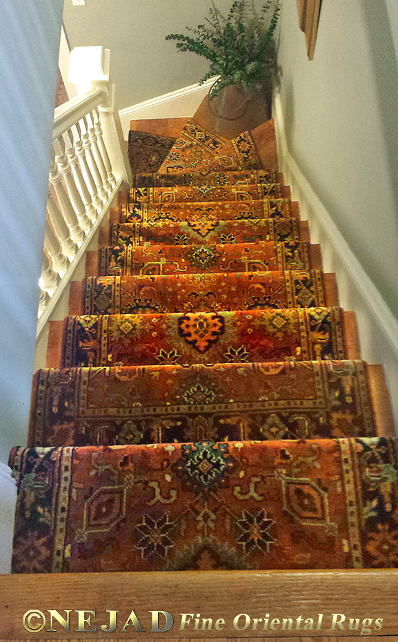 Nejad Rugs staircase runner After Installation